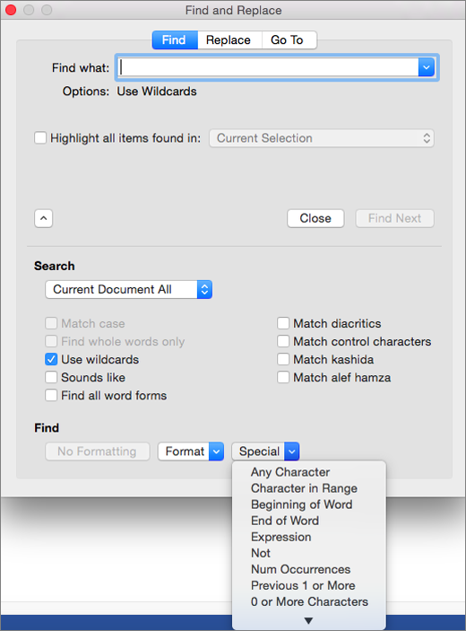 Changing The Formatting Of All Instances Of A Word In Word For Mac